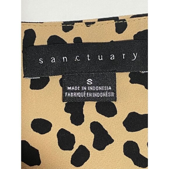 Sanctuary Tan & Black Animal Print Wrap Sheath Mini Dress Size Small - Picture 5 of 11